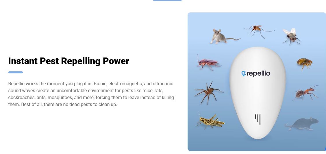Repellio Pest Repeller Sound plugged into wall outlet